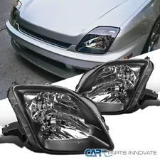 Fits 1997-2001 Honda Prelude Black Headlights Head Lamps Left+Right Assembly