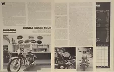 1972 Honda CB500 Four 5pg Original Motorcycle Test Article with specs