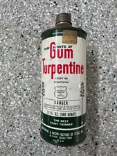 Vintage Tin Can GUM TURPENTINE & ROSIN FACTORS of TEXAS, INC. El Paso USA 1 Qrt