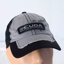 Cuda Aqueous Parts Washers Black Gray Strapback Hat Cap Distressed Worn