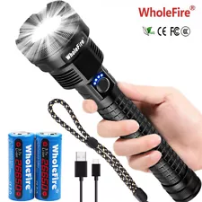 Super Bright 9900000LM XHP90.2 LED Flashlight Rechargeable Powerful Work Light