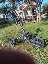 Clic Gear 3.5+ 3 Wheel Golf Push Cart w/Brake Ball Basket Foldable