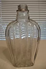 FANCY VERTICAL RIBBED WHISKEY FLASK WITH GROUND TOP