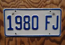 1980s JAMAICA License Plate CARRIBEAN ISLAND # 1980 FJ