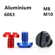 Aluminum 6063 Slotted Flat Head Rearview Mirror Hole Plug Screws M8 M10