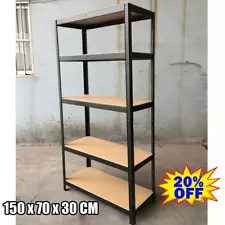 Heavy Duty 5 Shelf Steel Shelving 150*70*30 Garage Shop Storage Pantry Organizer