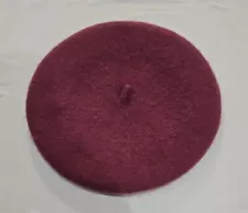 Wool blend beret in raspberry plum no issues, worn one time for photos only