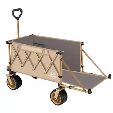 Heavy Duty Wagon,Collapsible Folding Wagon Beach Big Wheel with Tailgate