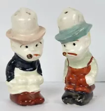 Vintage Cigar Smoking Boys Salt And Pepper Shaker Set