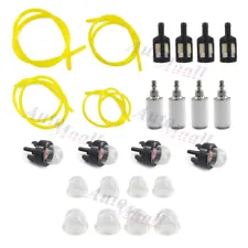 Fuel Filter Line Hose Primer Bulb Kit For Poulan Weed Eater Gas Trimmer 4 Sizes