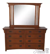 F64878EC: BASSETT Mission Oak Arts & Crafts Dresser w. Mirror