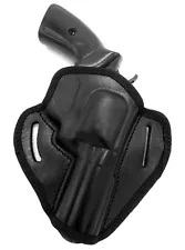 CEBECI Right Hand Open Top Leather OWB Belt Holster for DAN WESSON 357, 4"