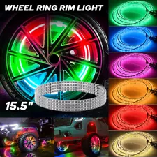 4x 15.5'' Dual Row RGB Wheel LED Ring Lights Fit Polaris Slingshot Bluetooth APP