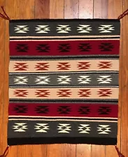 New ListingOUTSTANDING SINGLE SADDLE BLANKET SIZED BANDED NAVAJO RUG, VINTAGE, MINT, NR!