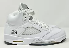 Nike Air Jordan V 5 White Metallic Silver 2015 Retro 136027-130 sz 8.5