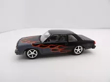 1980 CHEVY MALIBU 2009 JOHNNY LIGHTNING BLACK WITH FLAMES 1:64 DIE-CAST