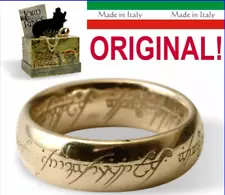 The LORD OF THE RINGS ONE RING OF POWER GOLD PLATED 18mm Lotr Rare Made In Italy