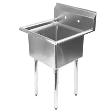 Stainless Steel Utility Sink for Commercial Kitchen - 23.5" Wide