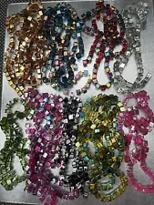 Job Lot of Beads for Sale -around 1000 8mm glass cube beads, many colours