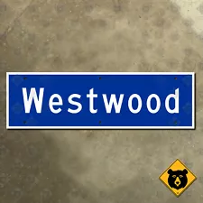 Los Angeles California Westwood Boulevard Blvd street road sign 1973 20x6