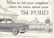 1954 Ford Sales literature from dealer's shelf; What to tell your neighbor -Rare