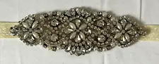 Handmade Rhinestone Embellished Stretch Bridal Evening Formal Accent Belt