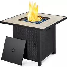 30in Propane Fire Pit Square Gas Fire Pit Table 50,000 BTU for Garden/Patio Used