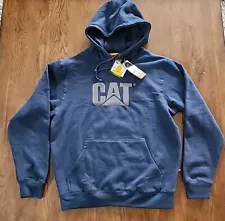 CAT Hooded Sweatshirt Blue NEW Medium Men's (Embroidered Front) S3 Cord System