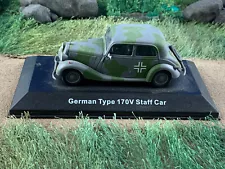 WWII Miniature Model German Type 170V Staff Car Painted Plastic size 4” Length