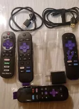 Lot Of 4 Assorted Roku Remotes W Charger Netflix Disney