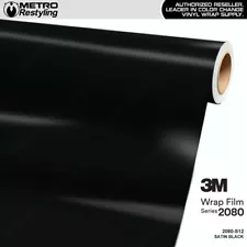 3M 2080 Satin Black Vinyl Vehicle Car Wrap Decal Film Sheet Roll | S12