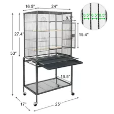 Bird Cage Large Play Top Bird Parrot Finch Cage Macaw Cockatoo Pet Supplies 53"