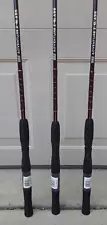 NEW LOT OF 3 ZEBCO Adventure Z-GLASS 6'6" SPINNING ROD 2-PIECE MEDIUM ACTION