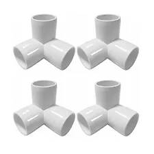 4x 3way Tee 1 Inch PVC Fittings Corner Cross Elbow 90 Degree for Pipe SCH40 N937