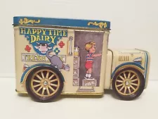 Vintage Milk Delivery Truck Fresh Milk Happy Time Dairy Metal Bank!