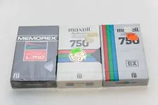 Mixed Lot of 3 Betamax Tapes L-750 BRAND NEW SEALED UNUSED