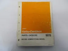 1978 HARLEY DAVIDSON MX 250 COMPETITION MODEL PARTS CATALOG #99458-78