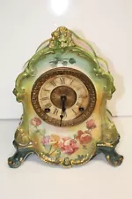 ANSONIA "LA RAMBLA" ROYAL BONN PORCELAIN CLOCK C- 1904 - AS FOUND !!!