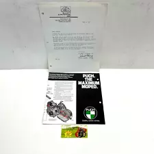 VINTAGE 1977 PUCH MOPED SALES AD AND DEALER LETTER