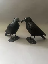 2 Crows Ravens Decoys For Garden Halloween Decor Plastic 14 In X 9 In