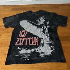 Led Zeppelin Rock ‘N’ Roll Band T-Shirt Men’s Medium Gray Tie-Dye