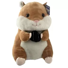 NWT Large 18” Kellytoy Chubby Hamster Beige & Grey Free S/H Of