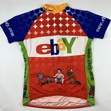 VTG Voler EBAY Promo 3/4 Zip Cycling Jersey Womens Sz XL X-Large Multicolor USA