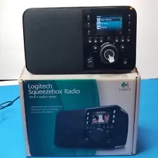 Black Logitech Squeezebox X-R0001 WiFi Internet Radio W Original Box Tested