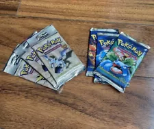 Unopened Vintage Fossil and Base Set Pokémon cards 6 Sets of 11 Cards