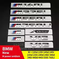 For BMW M power emblems badge M135d M145d M145i M240d M240i M340d M340i M760Li