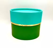 Kate Spade Large Round Gift Box 4" D x 3.9" H Blue Green for Large Jewelry Watch