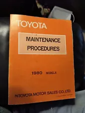 Vintage Toyota Maintenance Procedures for 1980 models