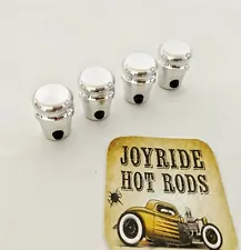 4 x Custom Aluminum Dash Knobs - Polished - Hot Rod / Classic Truck