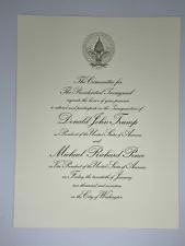 2017 PRES. DONALD TRUMP INAUGURATION INVITATION Good Condition